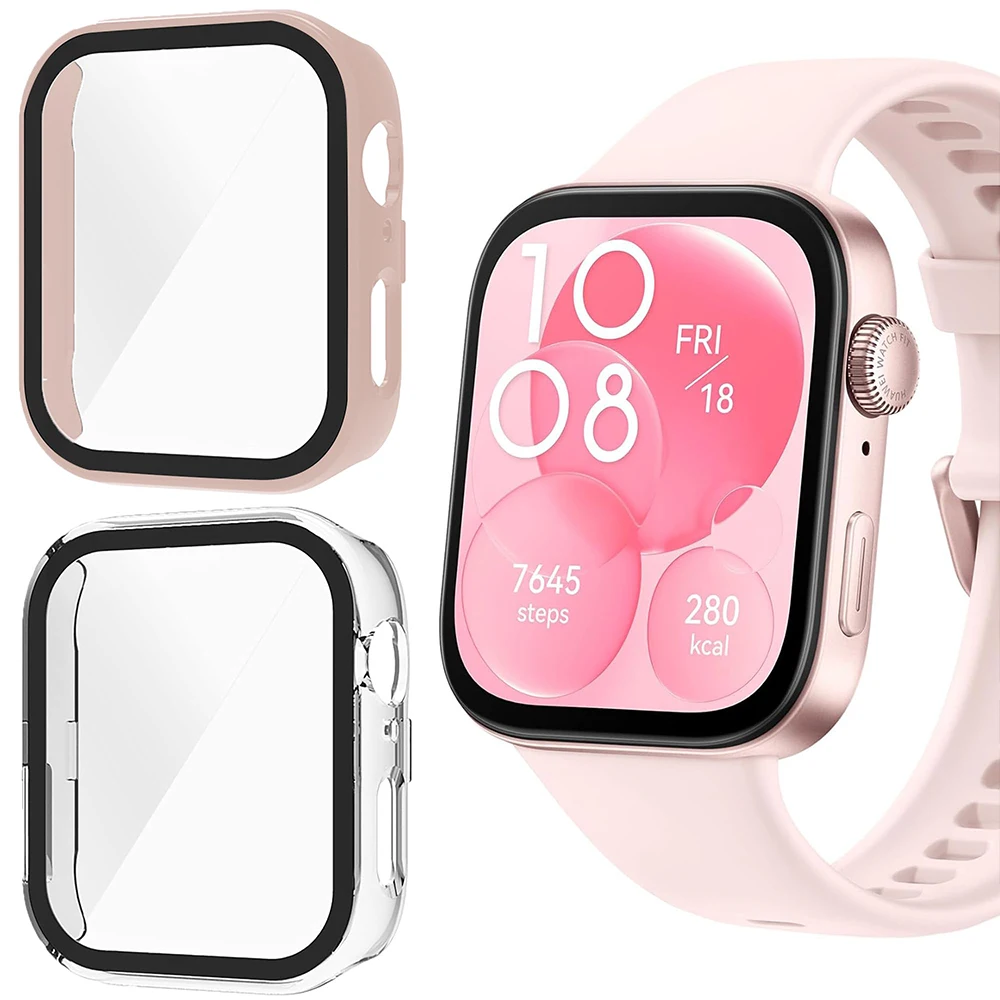 Silicone Watchband with PC Case and Screen Protector for Huawei Watch Fit3 - Replacement Accessories