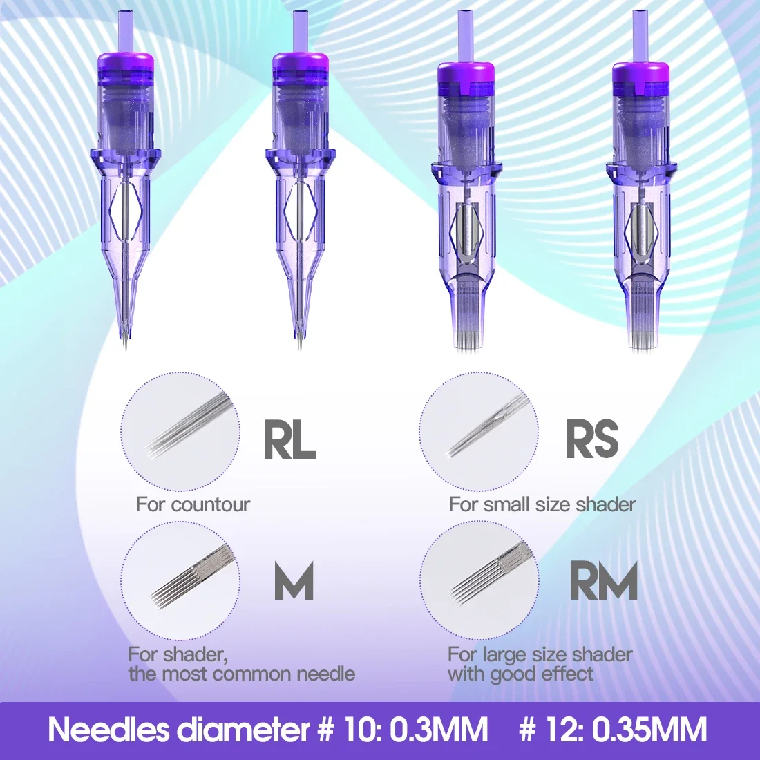 Mast Tattoo PRO Mixed Size RL/RS/RM/M Sterilized Cartridge Needles Permanent  for Tattoo Machine Supply 0.3mm/0.35mm 50pcs/Box 2