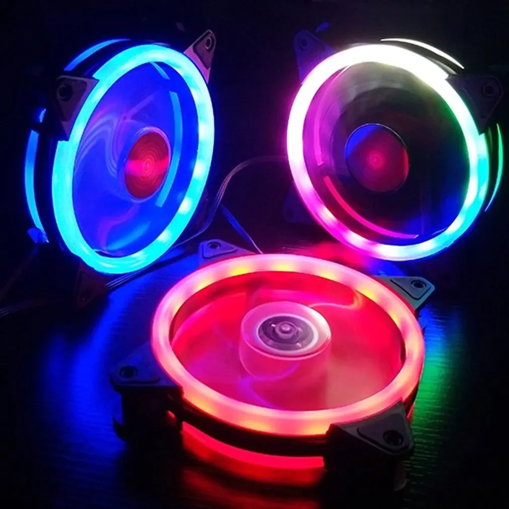120mm PC Computer Case Fans Ultra Silent LED Cooling Fan 12VDC 3P IDE 4Pin Radiator CPU Cooler Fan With Anti-Vibration Rubber cooling fan gaming cooling fan