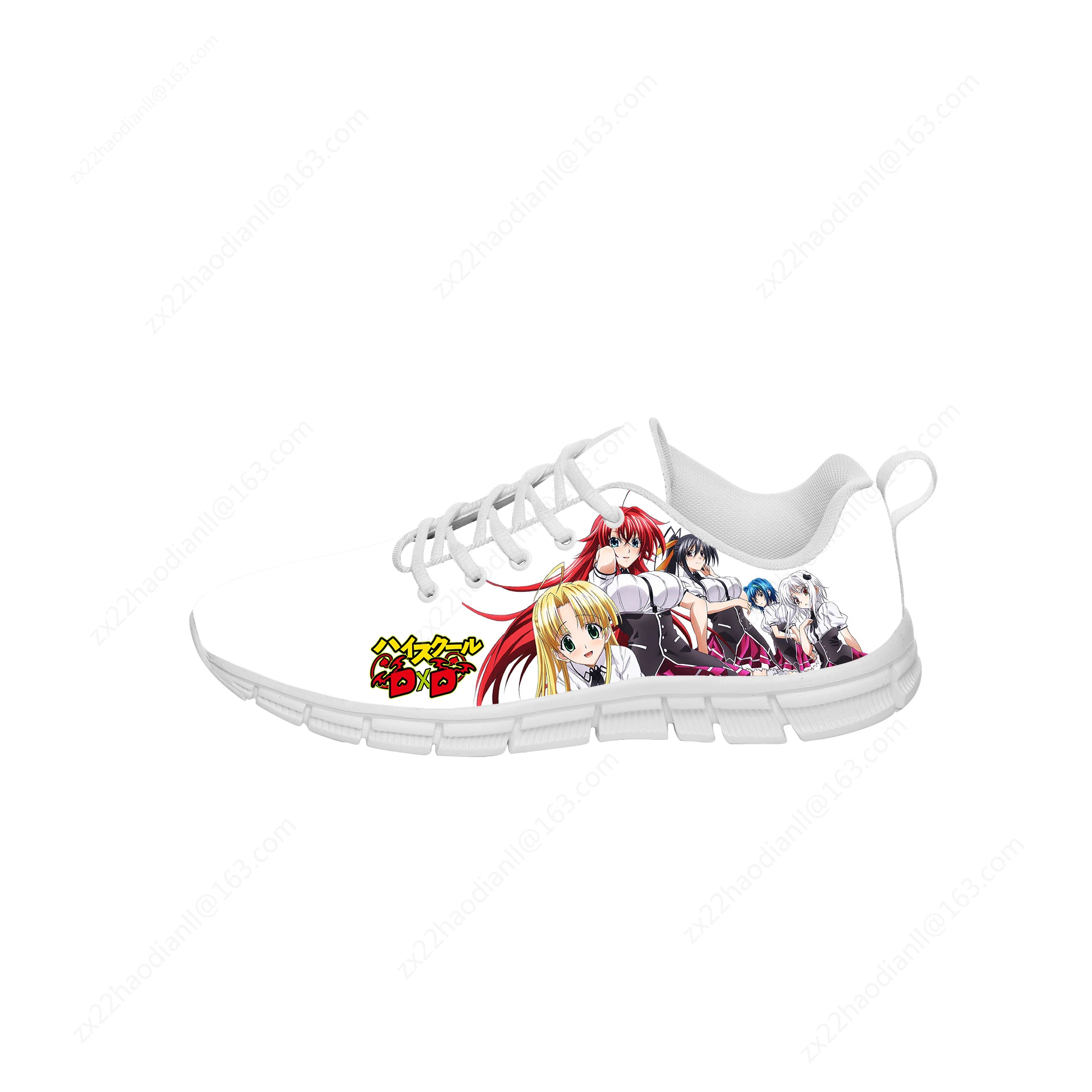 Anime High School DxD HERO Sneakers Men Women Teenager Casual Cloth Shoes Canvas Running Shoes White 3D Printed Lightweight shoe