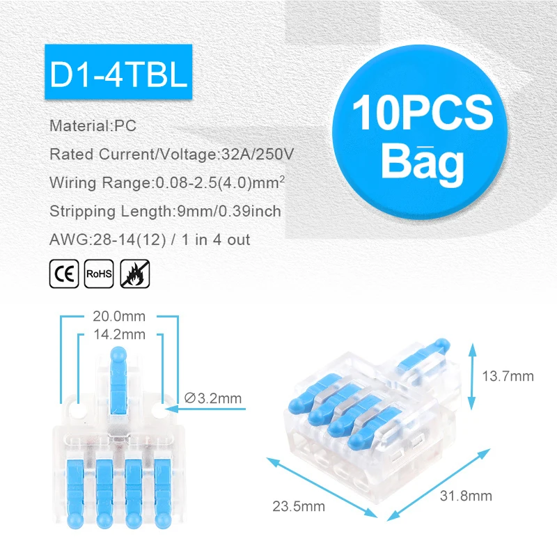 10PCS D1-4TBL
