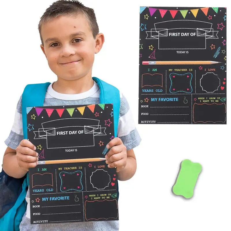 

School Board First And Last Day School Day Sign Of Chalkboards Double-sided Blackboard Pendant children's room decoration