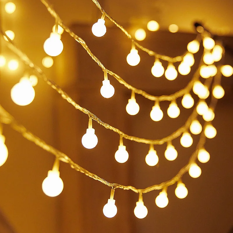 

New 5M 10M 12M Fairy Garland LED Ball String Lights Waterproof For Christmas Tree Wedding Home Indoor Decoration Battery Powered