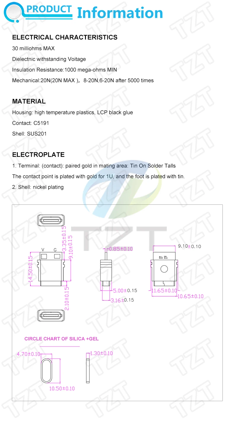 GREATZT USB 3.1 wasserdichter Typ-C-Anschluss, 2PIN/4PIN, 5A-Buchse, doppelter 5,1K-Widerstand, unterstützt Laden und Entladen – Detail 1