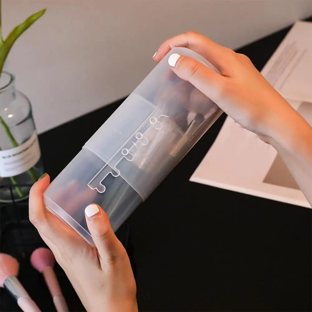 Makeup Brush Holder Adjustable Height Waterproof Dustproof Organizer Transparent Makeup Brush Storage Box Household Supplies 4