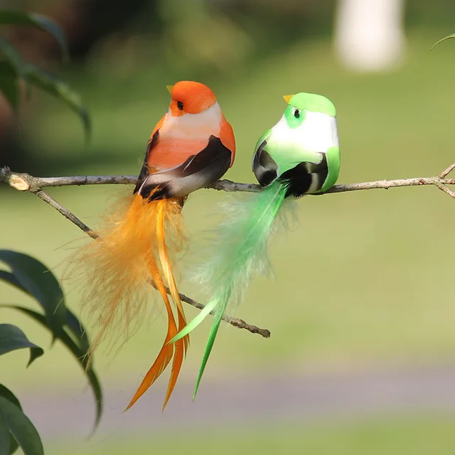 6Db Mesterséges Madarak Hamis Hab Állati Szimuláció Toll Modellek Barkács Esküvői Otthoni Kerti Díszdekoráció - Image 4