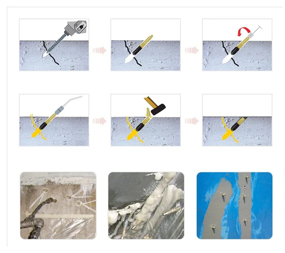Injection Packer-Instant Remove Saving 50Pcs/Bag-Size 1/2"D ports for concrete cracks For Epoxy & PU- wet and dry cracks