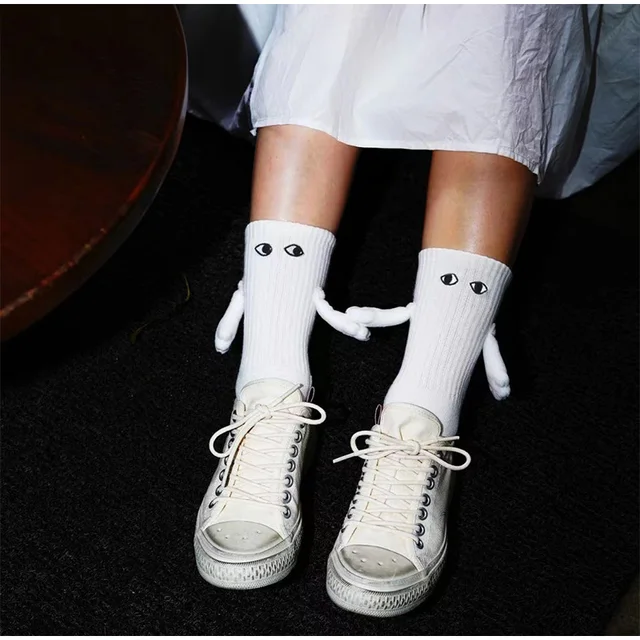 1Pair Hand in hand Sock Cute Funny Socks Women Lovely Summer Lace Mesh  Short Socks High Quality Solid Color Black White Socks - AliExpress