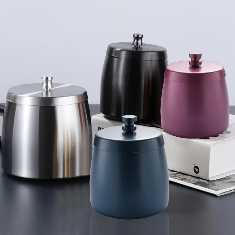 Posacenere Antivento In Acciaio Inox - Con Coperchio, Portatile Per Interni Ed Esterni - Foto 8