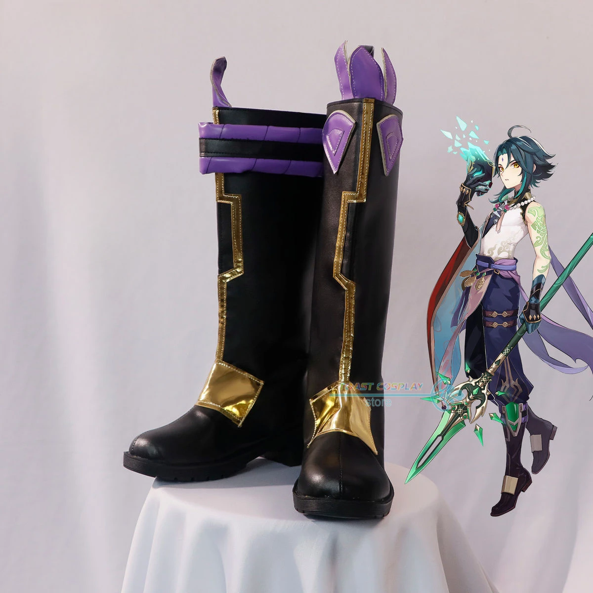 

Xiao GenshinImpact Cosplay Shoes Anime Game Cos Boots Comic Xiao Cosplay Costume Prop Shoes for Con Halloween Party