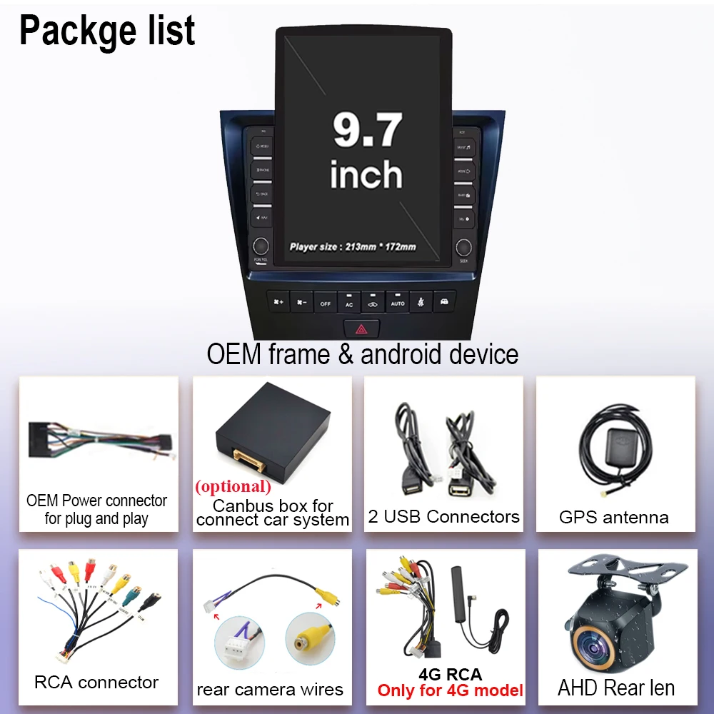 Autoradio Per LEXUS GS300 GS350 GS 400H 2004-2011 Navigazione GPS Multimediale carplay Auto Android 15 WIFI 4G 2din 9.7 pollici - immagine 6