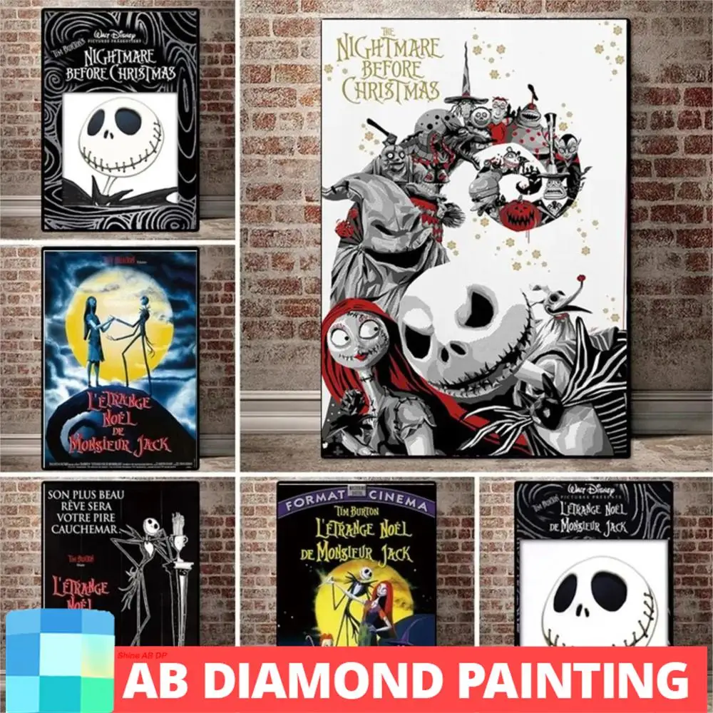 Ab Disney Nightmare Before Christmas Jack Skellington Diamond Painting Full Square Round Drill Ricamo Movie Art
