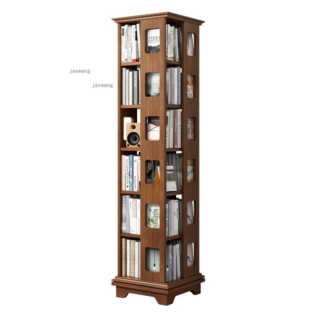 Estantería giratoria de madera para dormitorio, mueble alto lateral para  libros de mediados de siglo, estantería moderna, muebles para el hogar  RR50BC - AliExpress