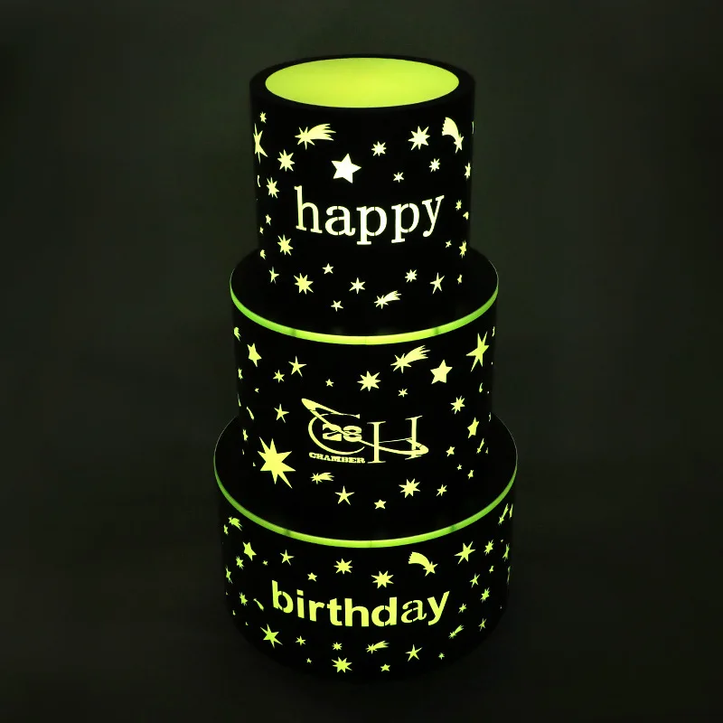 바 발광 생일 케이크 랙 나이트클럽 KTV 생일 파티 웨딩 테이블 분위기 소품 삼층 케이크 기계