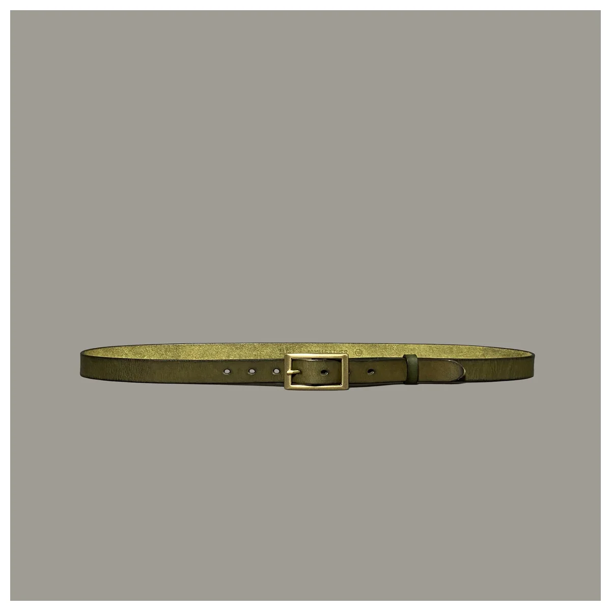 

Japanese casual women's leather fashion Joker belt dark green retro handmade top layer cowhide jeans belt