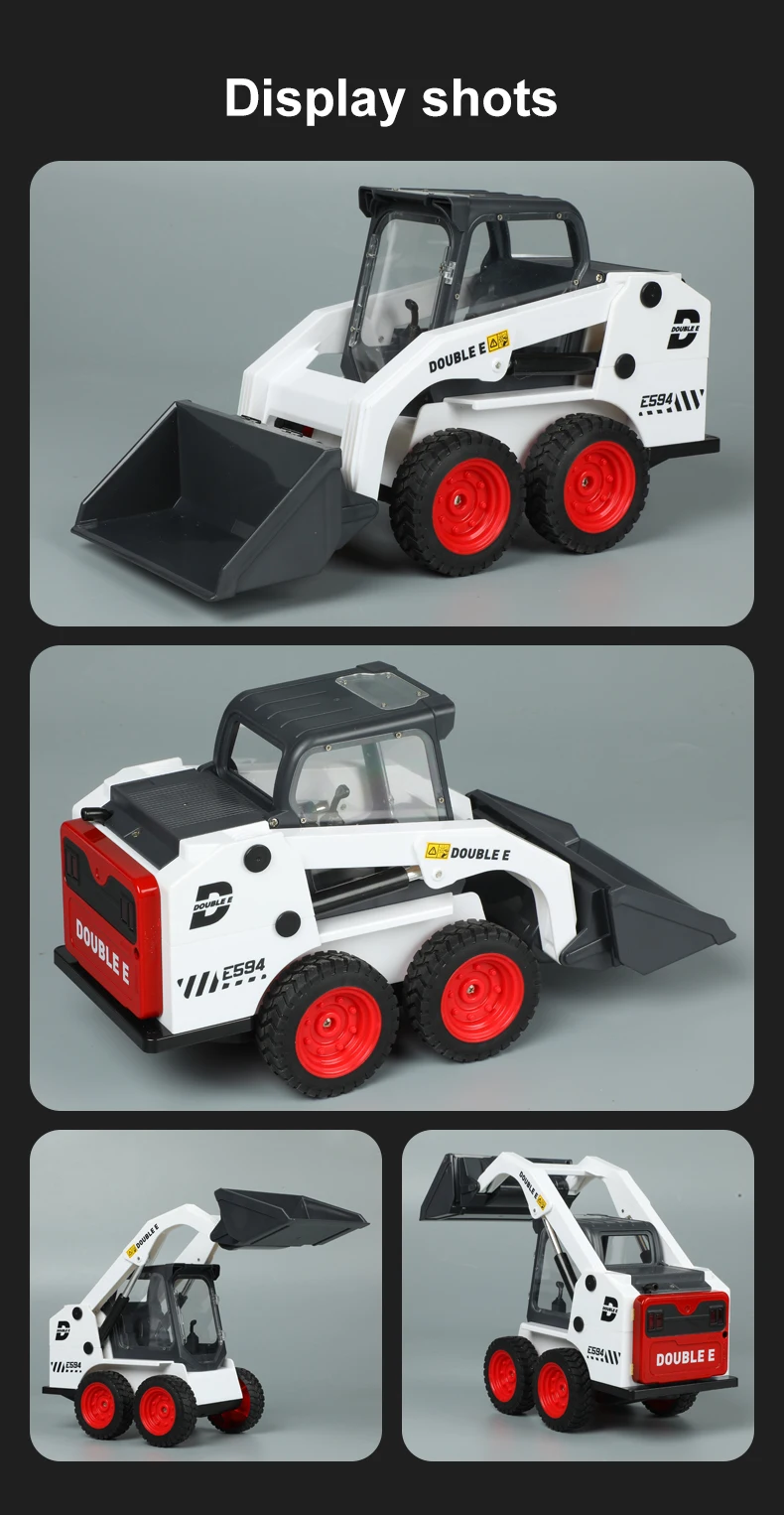 S7e1028e11121496e895f63a98abc8112J DOUBLE E E594 RC Truck Slip Loader 1:14 Tractor Car Models Bulldozer Excavator Zdalnie sterowane pojazdy inżynieryjne Zabawki dla dzieci