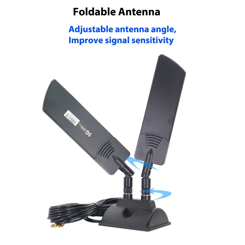 5G CPE Pro Router Antenna Signal Booster 42dbi Dual Band Amplifier External Extender Magnetic Base For Mobile Network TS9 SMA