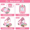Swimbobo Pink Girl Kids Inflatable Children Swimming Seat Boat Floating Water Gun Toddler Water Toy Baby Ring Float With Canopy 6