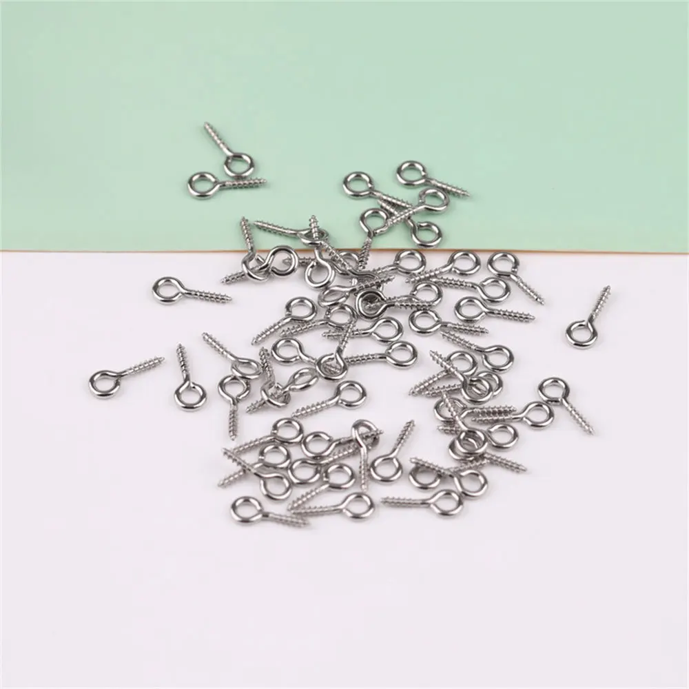 100pcs Eye Pins For Jewelry Making DIY Pendants Handmade Findings Screw Eyes Threaded Hook Accessories