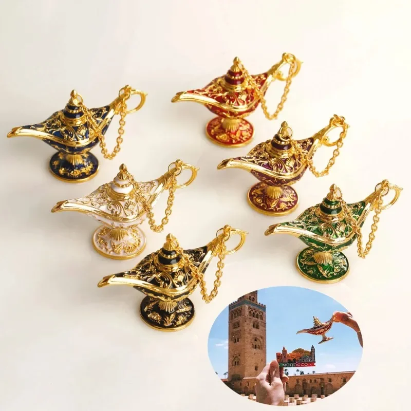 Aladdin Lamp Vintage Home Decor Middle Eastern Style Metal Crafts Arabian Nights Theme Room Decorations Gift For Collectors 1