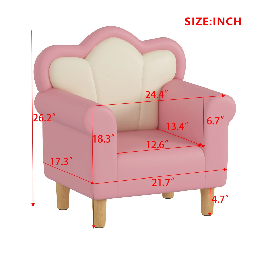 Upholstered Children's Sofa, Children's  Armchair, Petal-shaped Toddler Sofa Chair, Suitable for Playroom, Children's Bedroom 6