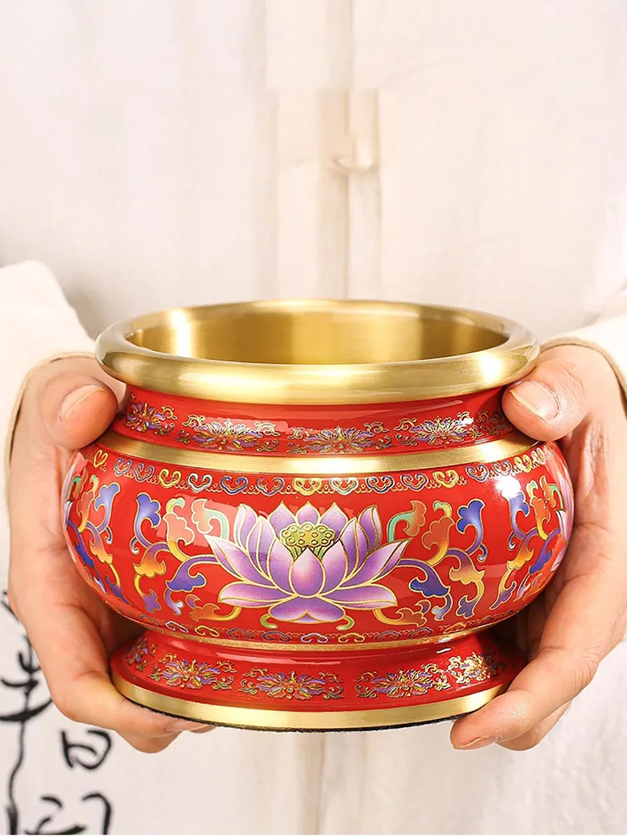 Pure copper lotus incense burner Indoor, temples offer incense burners Bodhisattva, immortal family, tribute ornaments