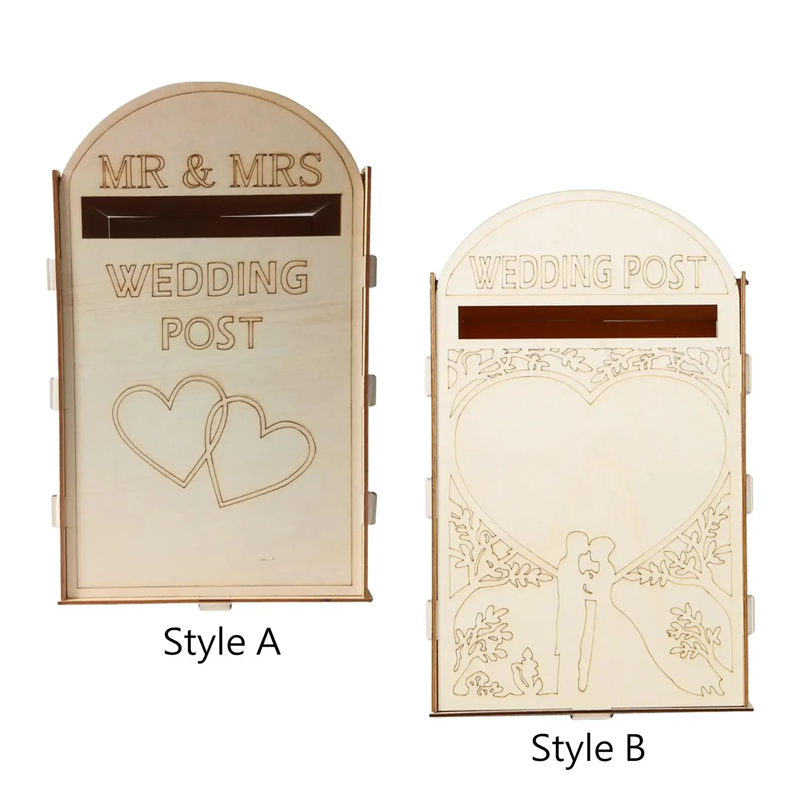 Wedding Card Box Wooden Rustic Wedding Decor Envelope Box Post Letterbox Bridal Shower Reception Party