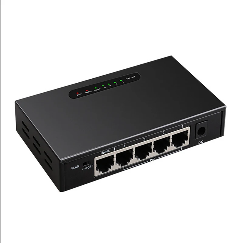 

5-портовый гигабитный Ethernet коммутатор POE, Неуправляемый коммутатор 52 в 100 А, 10/1000/Мбит/с функцией VLAN для беспроводной камеры AP/POE