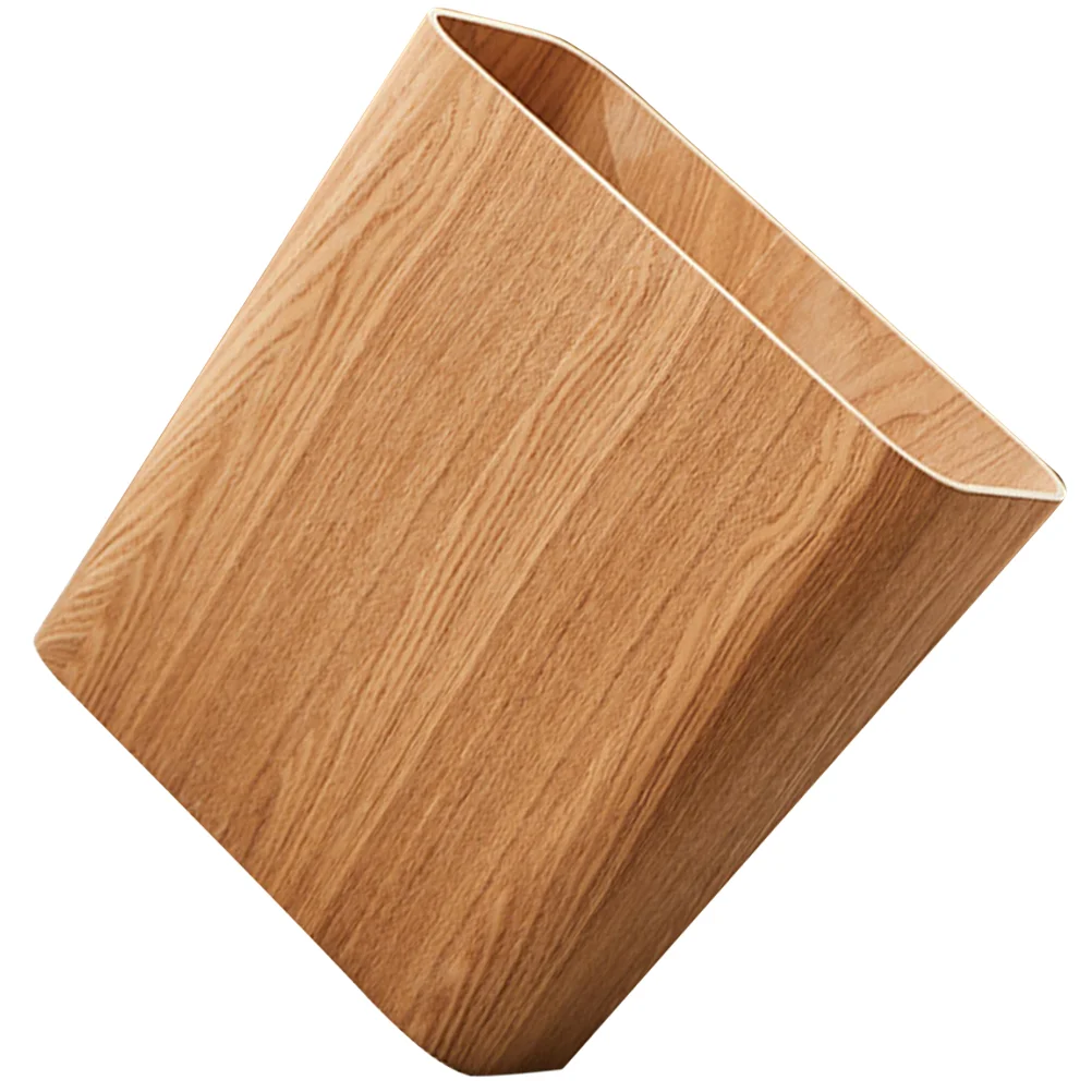 

Wood Slim Trash Can Bucket Garbage Can Narrow Spaces No Lid Bathroom Waste Basket