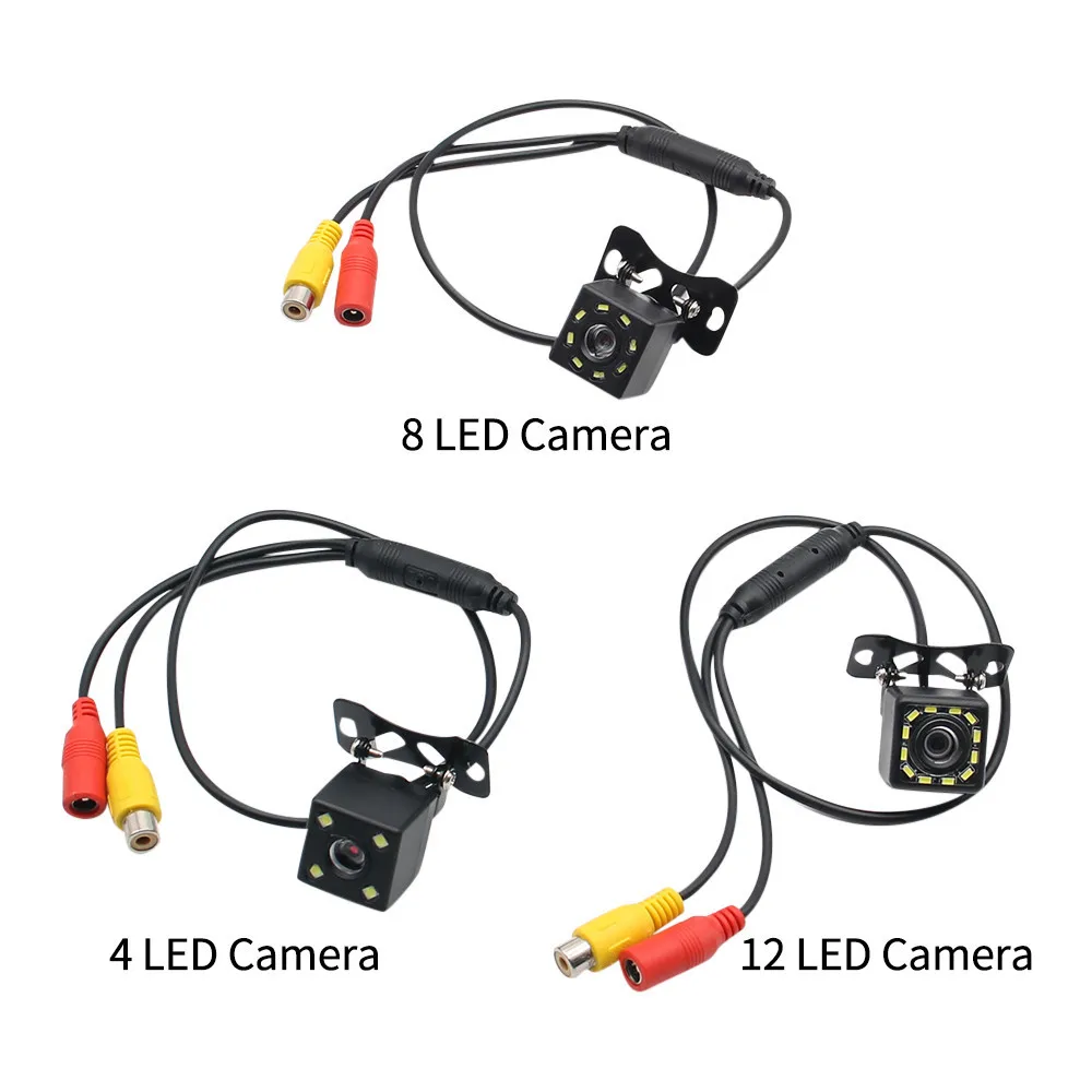 ANSHILONG 4 / 8 / 12 White LEDs Car Rear View Camera Car Parking Backup Camera HD CCD Color Night Vision