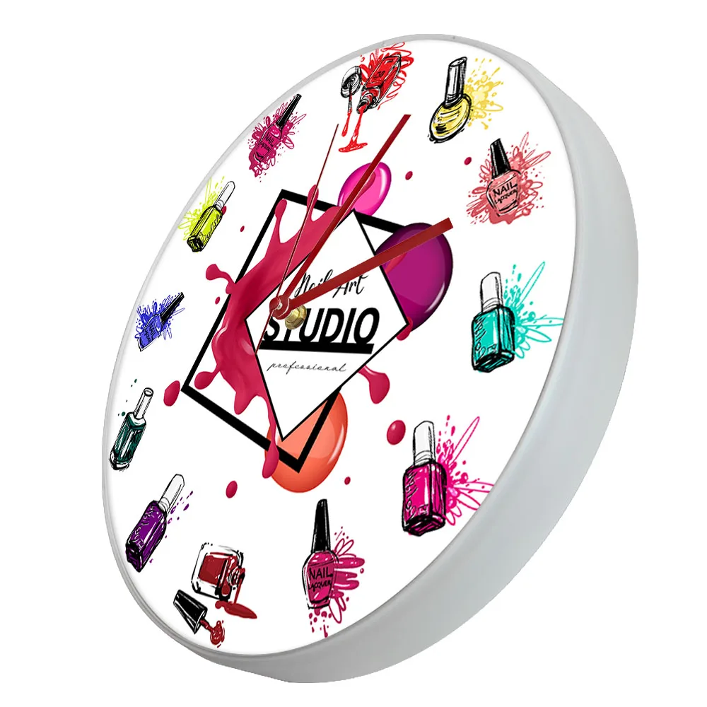 Nail Art Studio Decorative Wall Clock Silent Quartz Clock Haning Wall Watch Beauty Salon Decoration Nail Technician Gift Idea 4