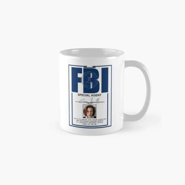 

Dana Scully Badge Classic Mug Drinkware Cup Gifts Tea Image Printed Photo Coffee Picture Design Handle Round Simple