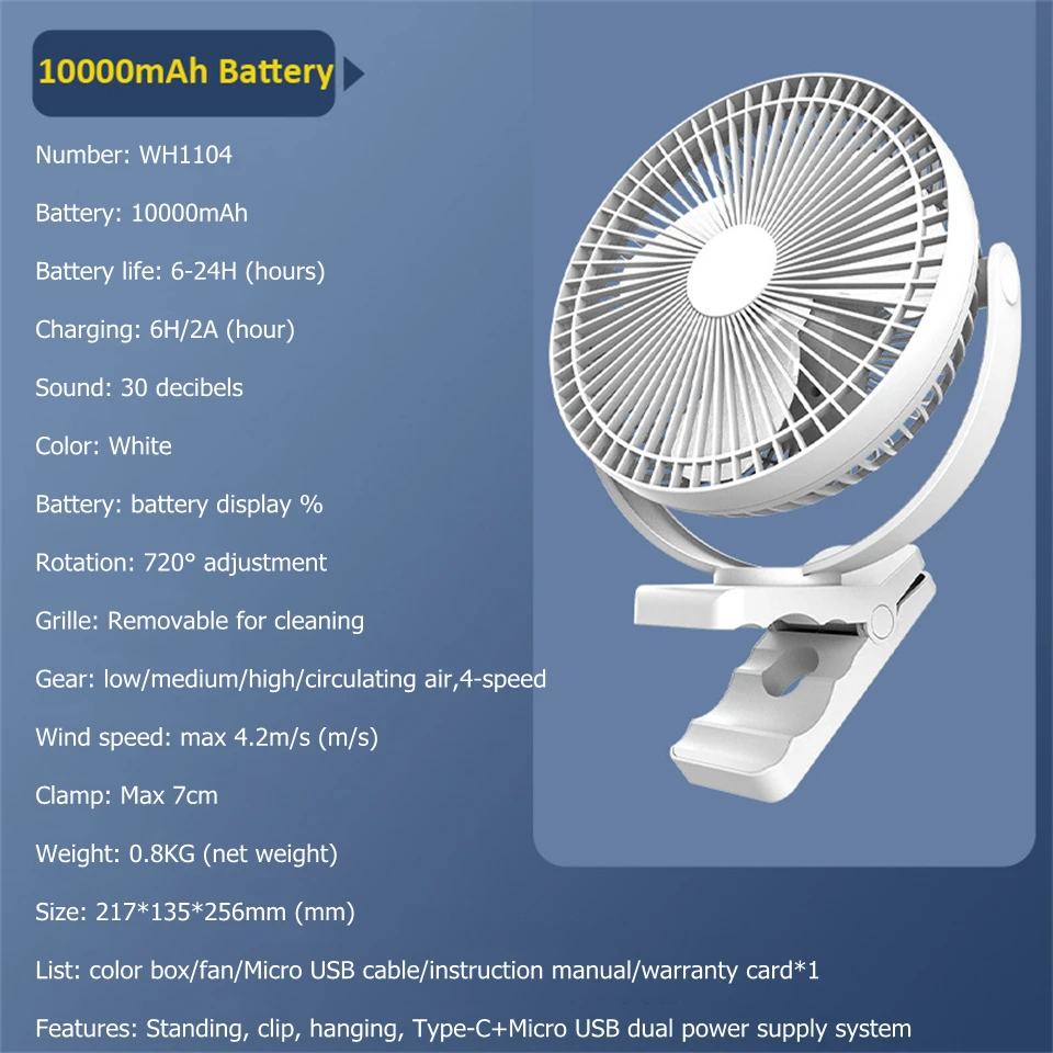 10000mAh White