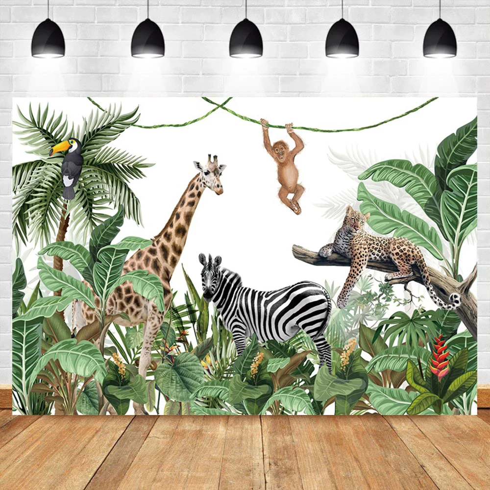 Sfondo Festa Safari 180x110cm - Animali Giungla Per Compleanno Baby Shower - Foto 6