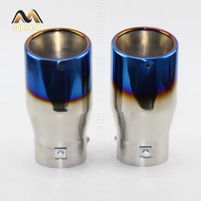 

Accessories car Universal exhaust pipe tail throat stainless steel 76mm-101mm blue exhaust pipe muffler decorative tail nozzle