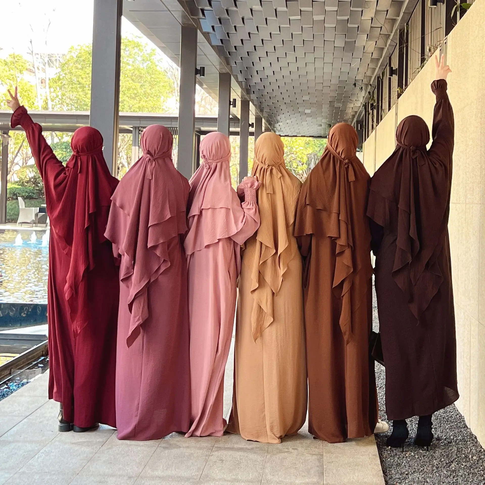 Abaya avec Hijab Long tiens imar Niqab pour Femme Musulmane, Jilbab, Ensemble Robe de Prière, Tenue Islamique, Djellaba Burka, Ramadan, Eid, 2 Pièces 4