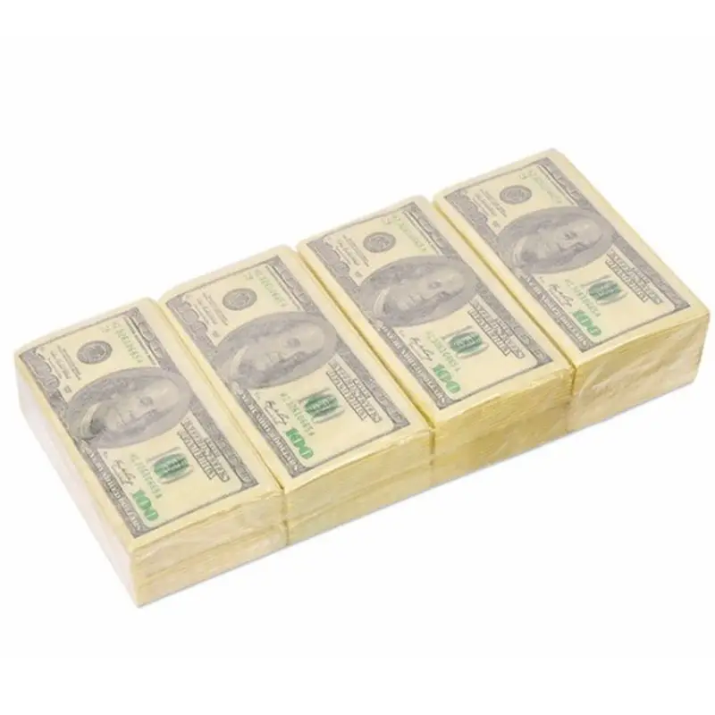

8 Packs Napkin Paper 100 Dollar for RAW Wood Pulp for FACIAL Tissue Handkerchief