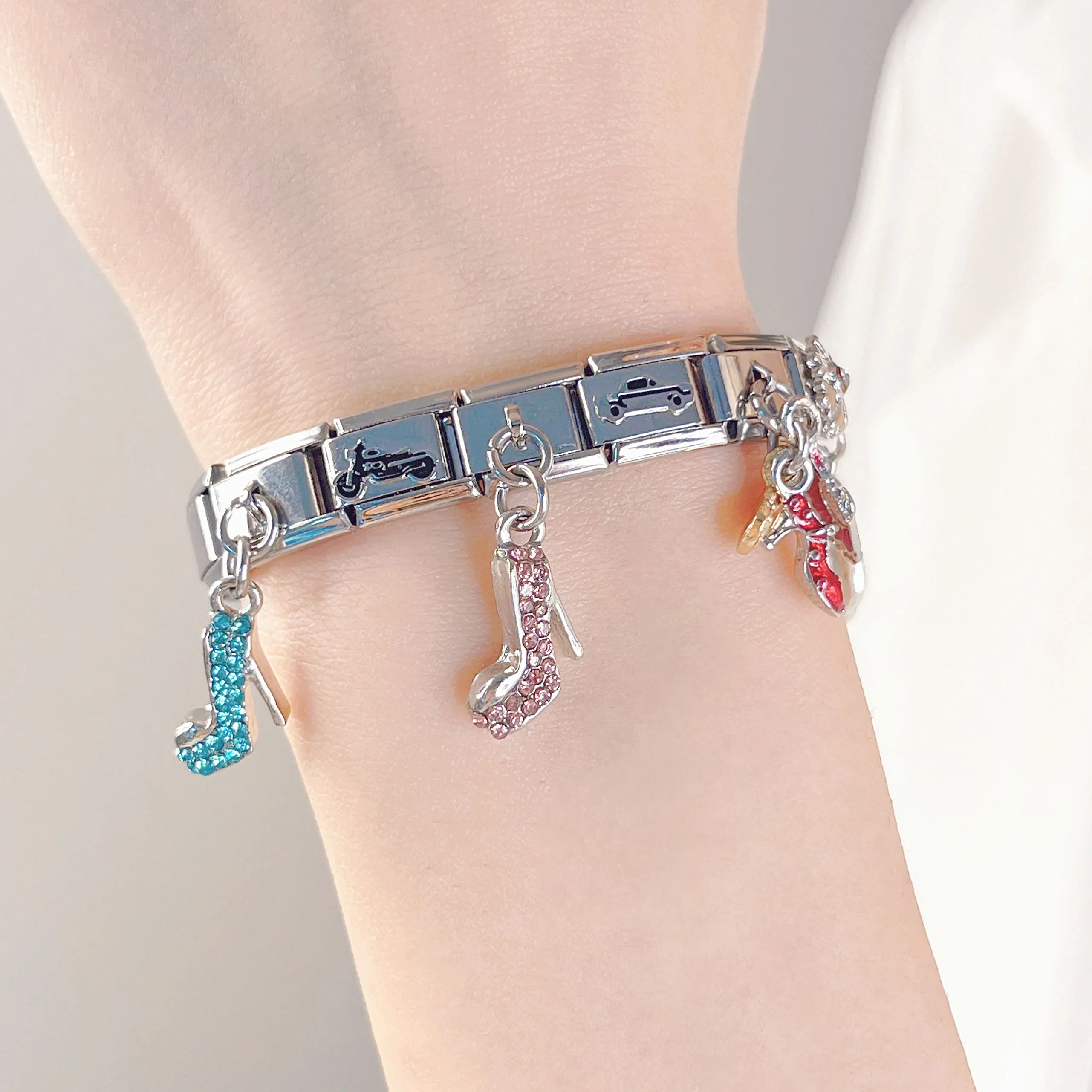 Happy Birthday Italian Charm - 9mm Stainless Steel Charm For Classic Starter Bracelets (Cake Design N397)