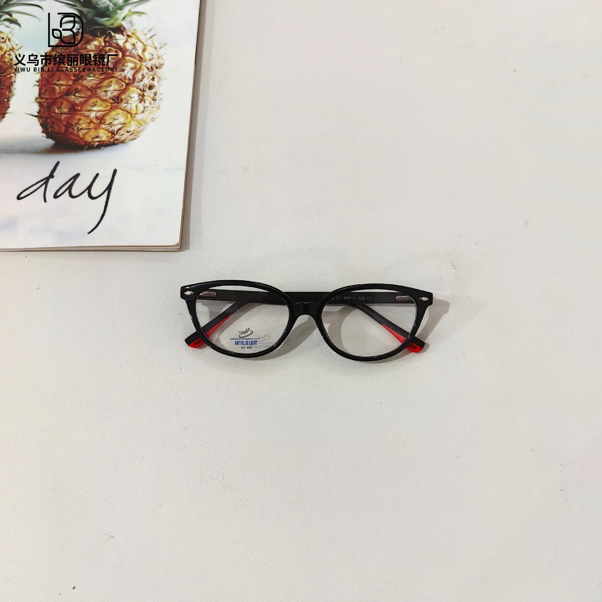 Fashionable new anti blue light children's flat lenses, student reading computer glasses, flat lenses