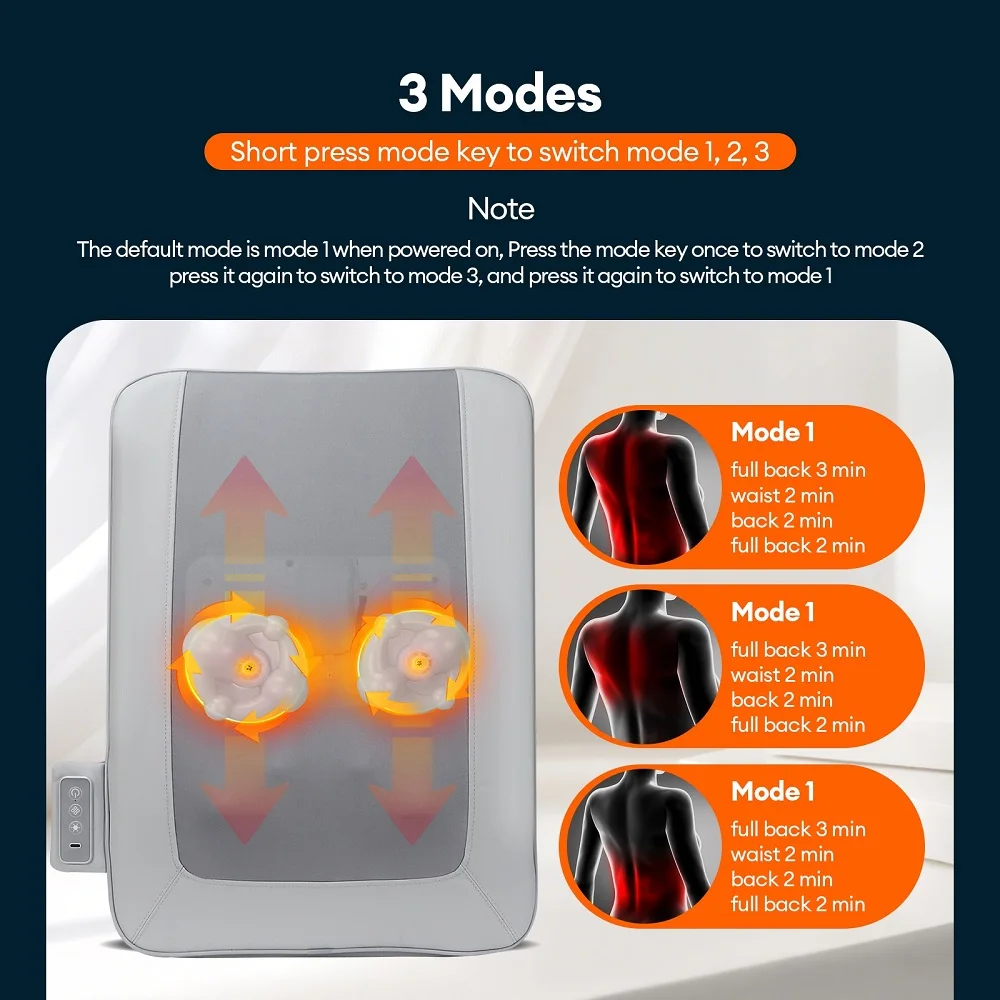 Electric Massage Pad Cushion Waist Backrest Massager Shoulder Neck Waist Back Hip Support Relieve Tense Muscles Wireless Usage