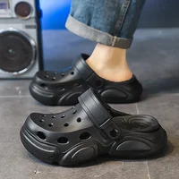 Men's Summer Thick Bottom Wear-Resistant Heightening Head Hollow out Breathable Anti-Slip High-End Feeling Sandals
