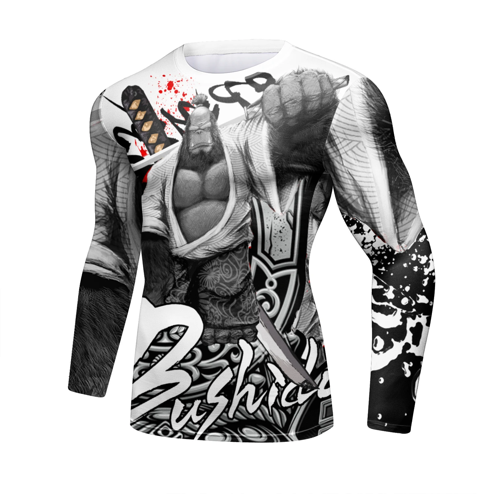 

Customize Men Fashion T Shirts Long Sleeve 3d Print MMA Jiu Jitsu Trainning Rashguard Tops Compression Quikly Dye Sports Shirt