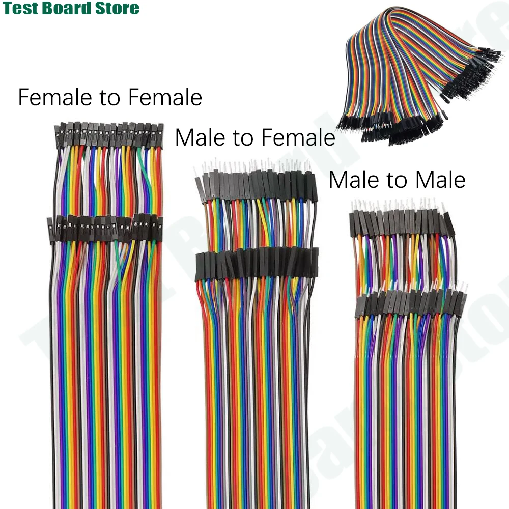 Versatile 40-Pin Jumper Wire Set - Multisize Male & Female Connectors for DIY Electronics Projects