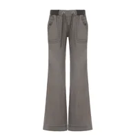 Retro Lace-up Low Rise Pants Streetwear Patchwork Loose Casual  for Women Harajuku Straight Trousers Korean Fashion - Image 6