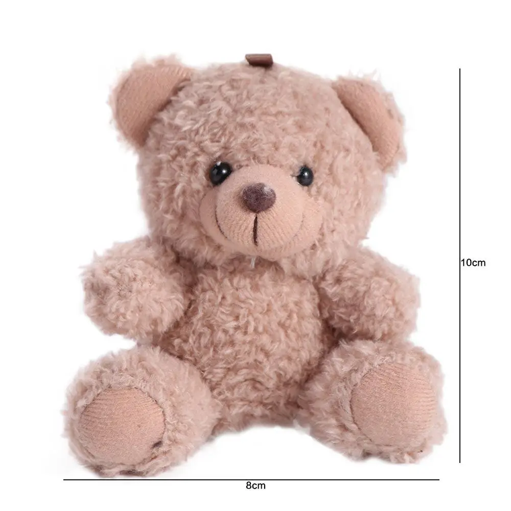 Stuffed Animals Plush Little Bear keychain Plush Doll Couple Toy Curly Plush Sitting Doll 10Cm Soft Bear Bag Pendant
