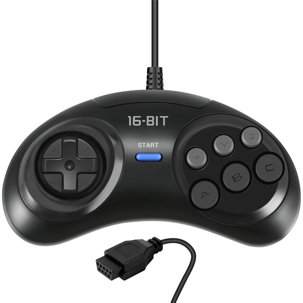 

Игровой контроллер SEGA Genesis для 16-битного контроллера, 6 кнопок, геймпад для SEGA MD, черные аксессуары для игр, 2 шт.
