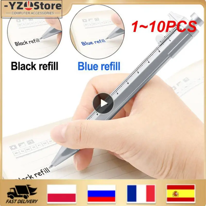 

1~10PCS Multifunction Caliper pen Ball-Point 0.5mm ballpoint pen Gel Ink Pen Vernier Caliper Roller Ball Pen Creativity