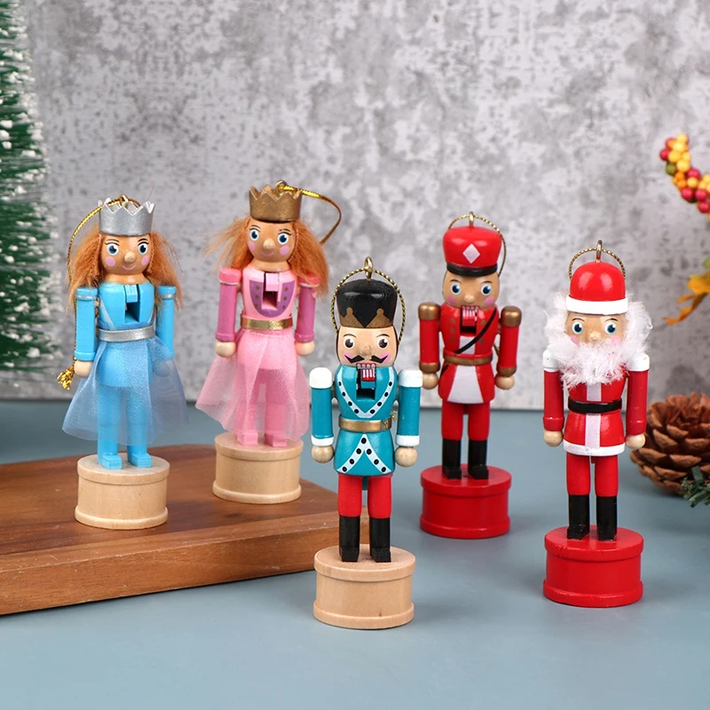 1Pc Christmas Nutcracker Puppet Soldier Doll Mini Soldier Doll Desktop Home Ornament Christmas Decor 12.5CM