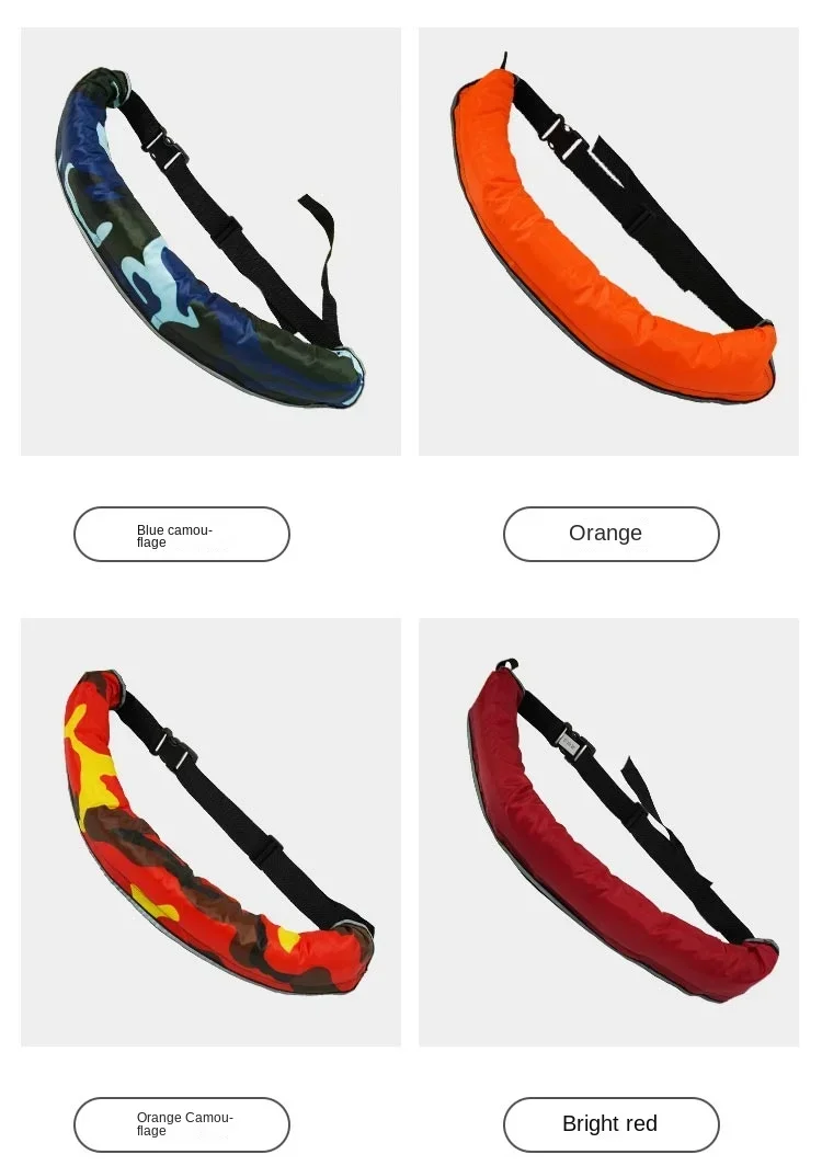 Reflective Automatic Fishing Waist Belt Type Safety Life Jacket Adult Inflatable Life Safety Belt Waist Bag for Boating 구명벨트