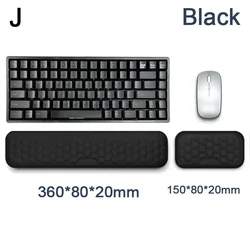 Ergonomic Memory Foam Wrist Rest and Mouse Pad - Office Typing and Desk Support Mat (Black combination 2)